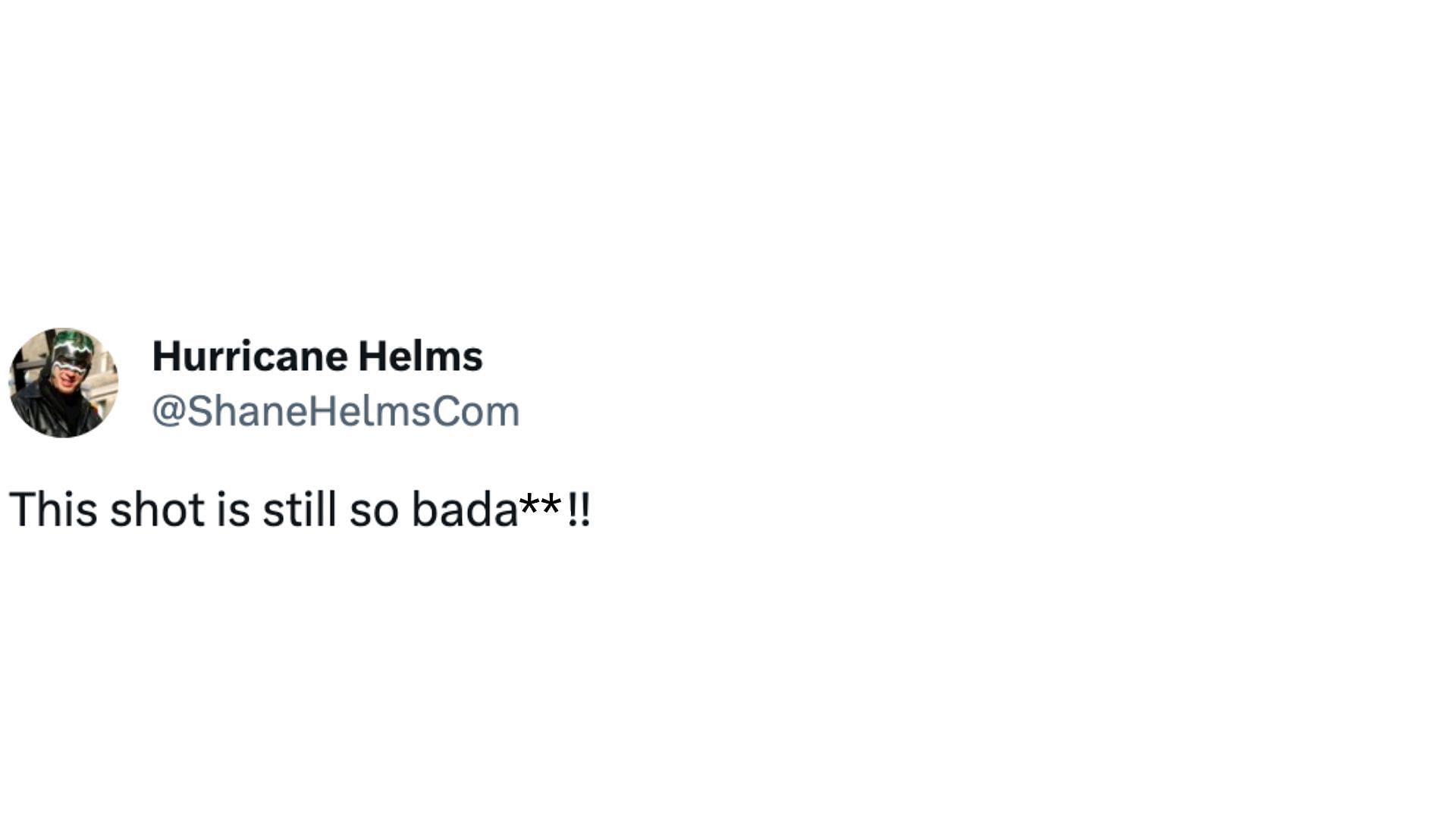 Screenshot of the 6-time WWE champion's tweet.